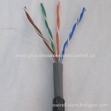 Outdoor Cat5e Cable with 60°C Rated Temperature, HDPE Insulation
